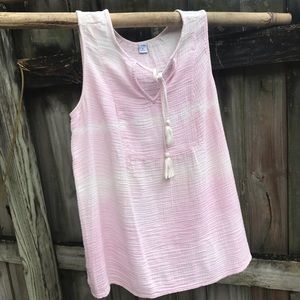 Shibori boho  gauze top hand dyed in indigo
